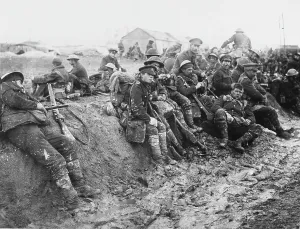 Weary: British troops, the Somme 1916