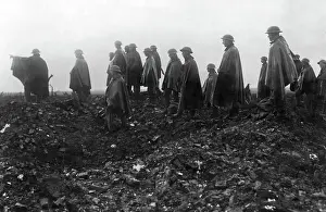 Waterproof: British troops watching shelling, Western Front, WW1