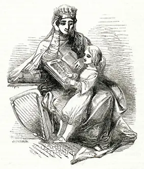 Valhalla: The British Valhalla -- King Alfred reading to his mother