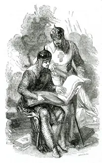 Poetic: The British Valhalla -- two knights reading history book