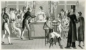 Cafes: British visitors in a cafe, Paris