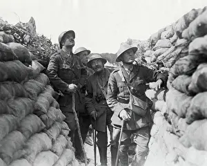Correspondents: British war correspondents in trench, Western Front, WW1