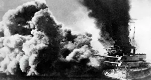 British warship in combat, 1916