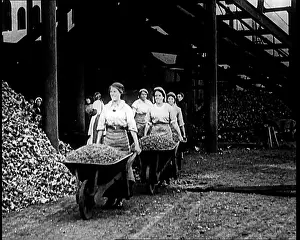 Coke: British Women Wheeling Wheelbarrows Full Of Coal Or Coke