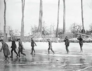 Mats: British working party on ice, Western Front, WW1