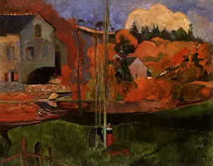 Breton: Brittany Landscape, David's Mill, by Gauguin