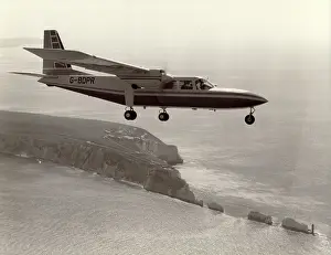 Needles: Britten-Norman BN2A-25 Islander G-BDPR over the Needle