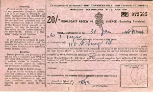 Telegraphy: Broadcast Receiving Licence excluding television