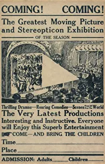 Stereopticon: Broadside advertising a motion picture show: ?