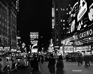Marquees: Broadway Looking North from 44th Times Square at