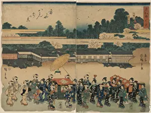 Brocade: Brocade parade of the eastern capital: a view of Hachiman Sh