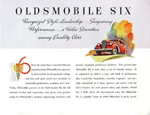 Typography: Brochure illustration, Oldsmobile Six