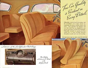 Comfortable: Brochure illustration, Oldsmobile car