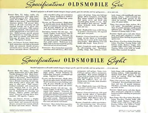 Typography: Brochure page, Oldsmobile Six and Eight