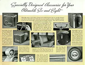 Typography: Brochure page, Oldsmobile Six and Eight accessories