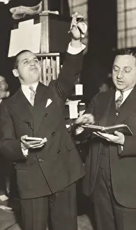 Bsloc1608: Two brokers at New York Curb Exchange Building in