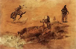 Ranch: Bronco Busting. Driving In. Cow Puncher