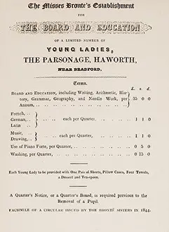 Parsonage: Bronte sisters notice