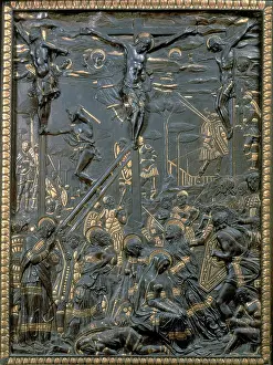 Basrelief: Bronze bas-relief of the Crucifixion, by Donatello