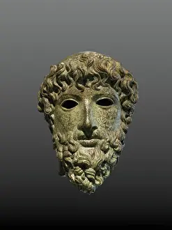 Archeologico: Bronze head, Archaeology Museum, Paestum, Campania, Italy