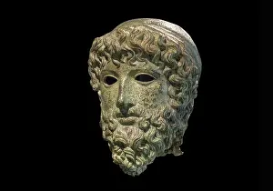 Archeologico: Bronze head, Archaeology Museum, Paestum, Campania, Italy