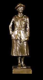 Waac: Bronze statuette of a WAAC mechanic, WW1
