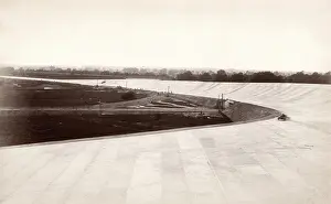 The Brooklands Museum Collection: Brooklands Track - Banking viewed from the Footbridge