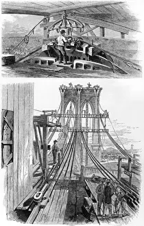 Cyclopaedia: Brooklyn Suspension Bridge, New York, designed
