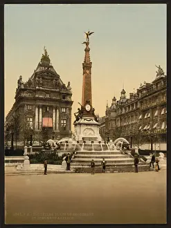 Anspach: Brouckere Place and Anspach Monument, Brussels, Belgium