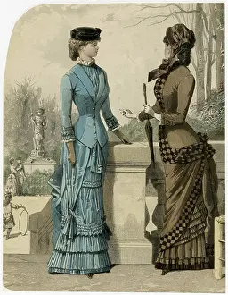 Bustles: BROWN OR BLUE DRESS 1882