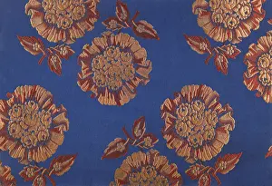 Darker: Brown Flowers on a Blue Background