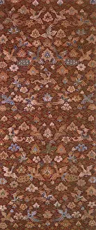 Gauze: Brown Silk Gauze with Embroidery