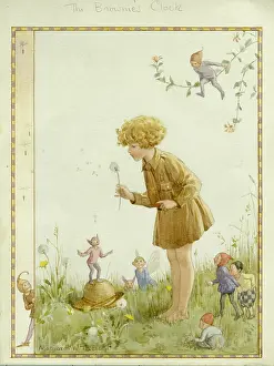 Brownies: Brownie blowing on dandelion clock