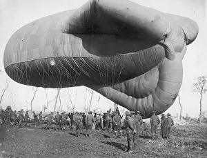 Recce: Brtish observation balloon near Ypres, Flanders, WW1