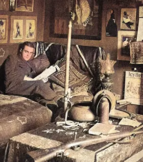 Cartoonists: Bruce Bairnsfather in his workroom at Bishopton