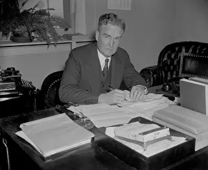 Adman: Bruce Barton at his desk, possibly when the adman