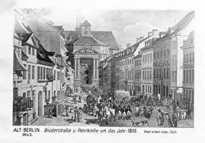 1806: Bruderstrasse and Petrikirche in Berlin, around 1806