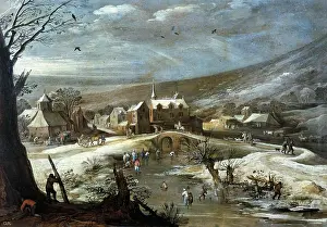 Skid: BRUEGHEL, Jan. Landscape with Skaters