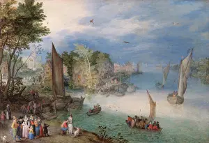 Vitoria: Brueghel - River Scene with Boats and Figures