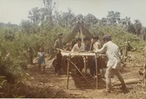 Carpentry: Brunei scouts at camp