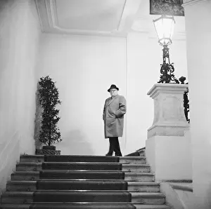 Chancellors: Bruno Pittermann on staircase