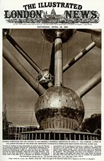 Atomium: Brussels Atomium, nearly completed 1958