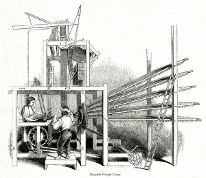 Looms: Brussels Carpet Loom, Glasgow 1843