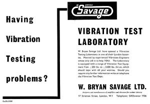 Vibration: Bryan Savage Vibration Test Laboratory 1959