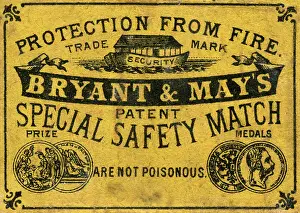Matchboxes: Bryant and May safety match matchbox label