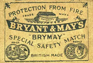 Carton: 'Brymay' Special Safety Match box lid