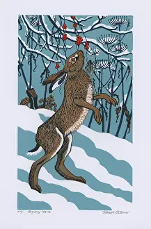Linocut: Bryony Hare
