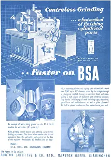 B.s.a: BSA Machine Tools Centreless Grinder - Birmingham Small Arms