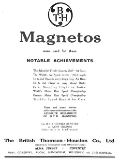 Magnetos: BTH Aero Engine Magnetos Notable Achievements