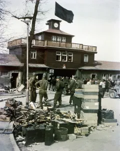 Anti Fascist: Buchenwald concentration camp - building at the entrance